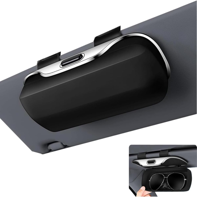 Car Sunglass Holder for Visor,Sunglasses Clip Sun Visor Organizer, Press to Open