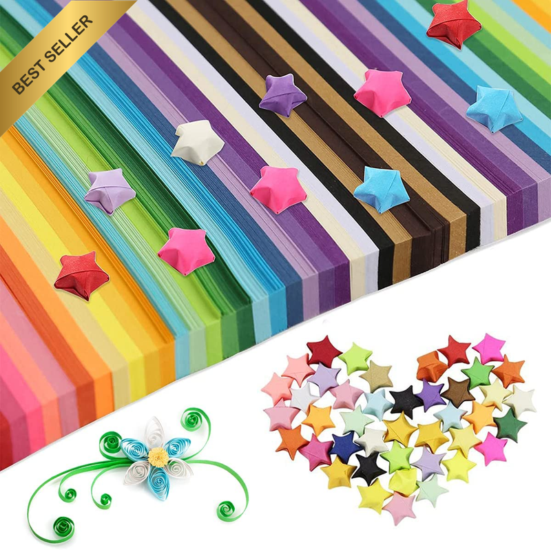 Origami Stars Papers, 1350 Sheets Lucky Star Origami Strips for Make Wishing Sta