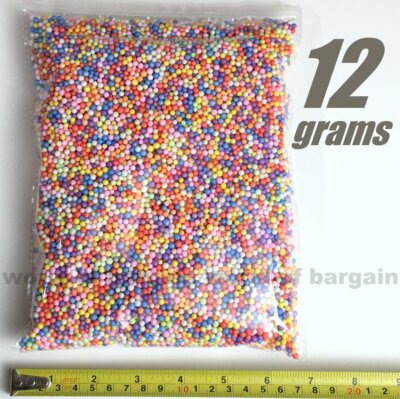 RAINBOW Mini Foam Balls 2-3mm Round Multi Color Assorted Polystyrene Slime Beads