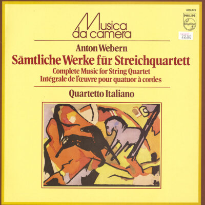 WEBERN Complete Works for SQ QUARTETTO ITALIANO Philips 6570925 LP NM 1970 Rec