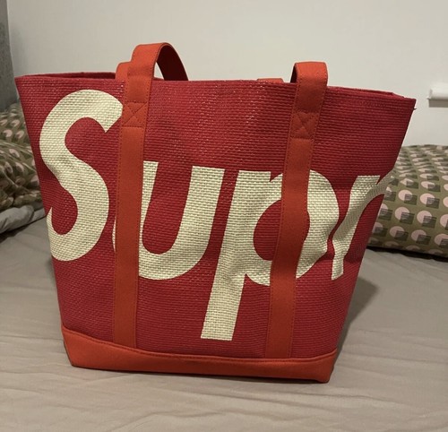 SUPREME:) SS20 Raffia Tote Red 100% NEW AUTHENTIC UNOPENED – Still