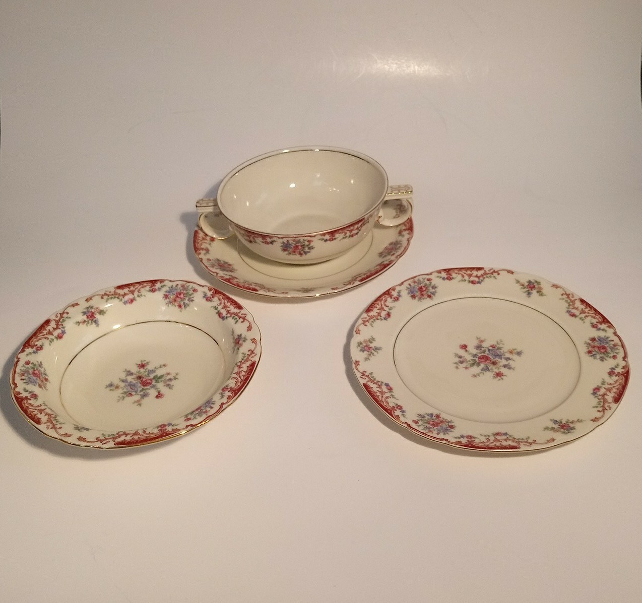 ベカシーヌのフェーブ11点セット Victoria Czechoslovakia Porcelain Dinnerware ~stamped 11