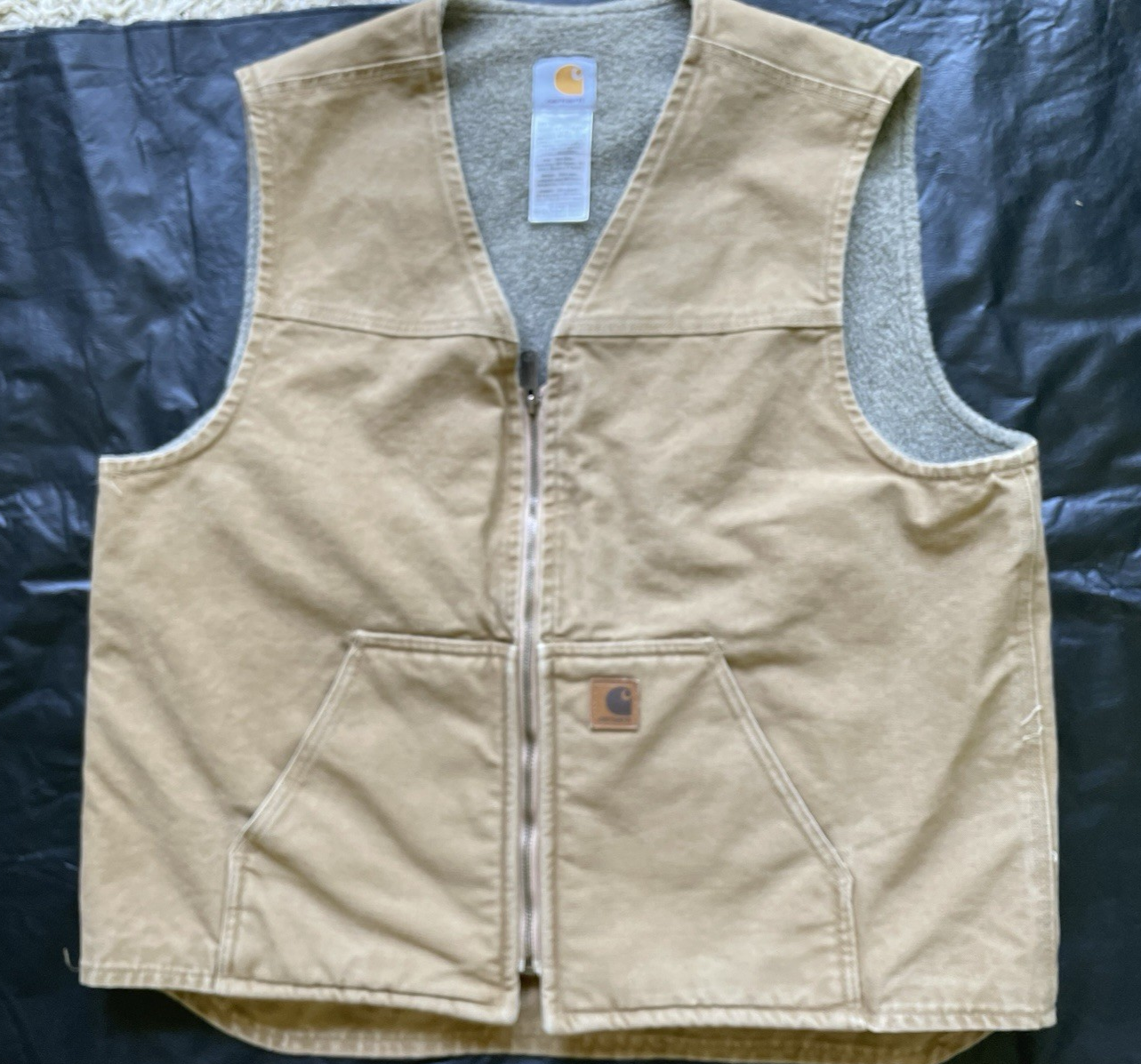 Carhartt Vest - Sherpa Fleece Lined - TAN - Duck Canvas