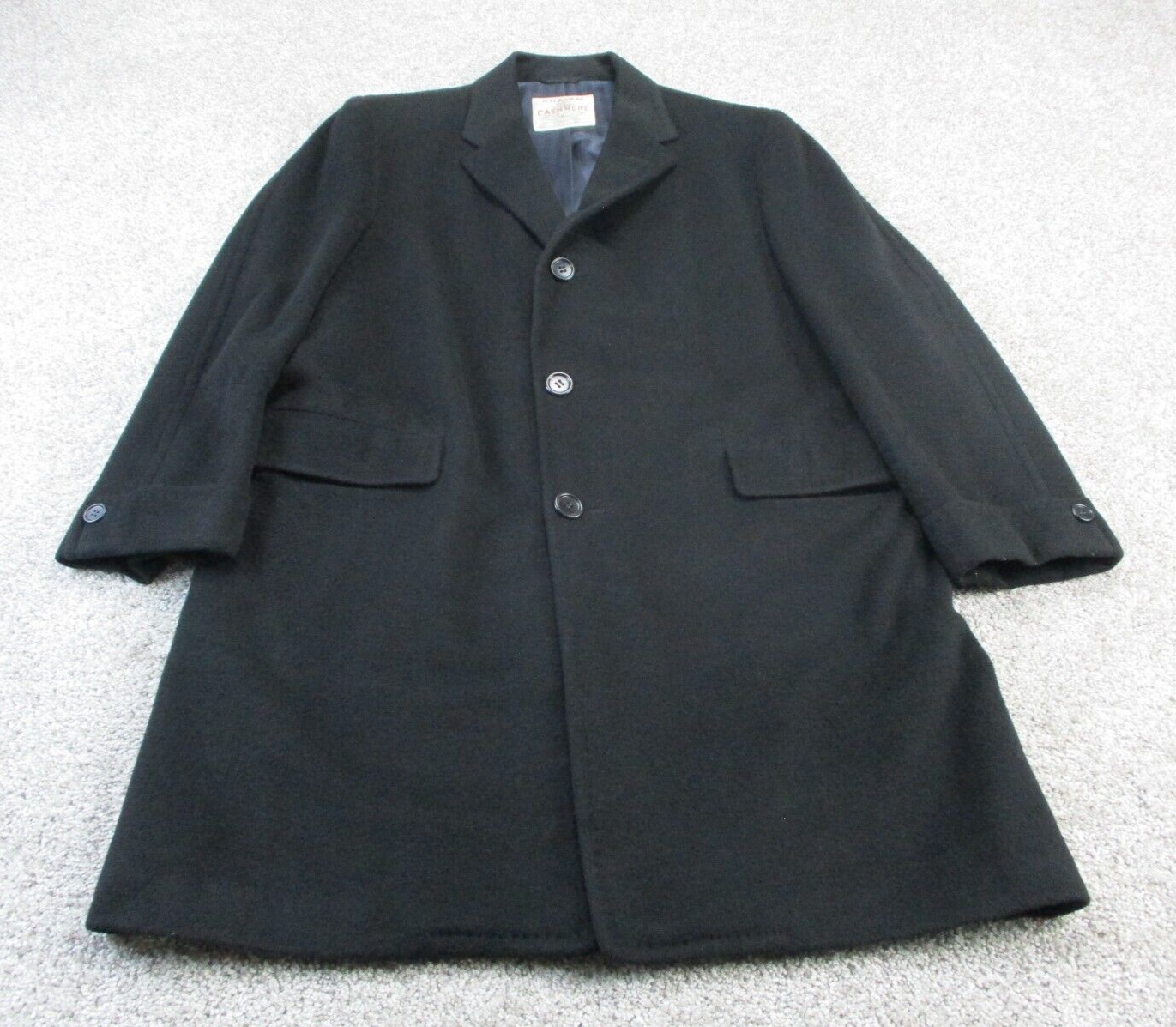 VINTAGE 100% Cashmere Khayam Mens 3 Front Button Trench Coat VINTAGE 100% Cashmere Khayam Mens 3 Front Button Trench Coat