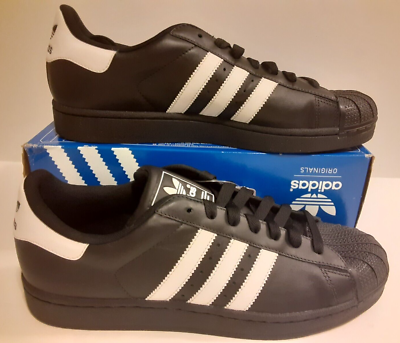 NIB 2009 Adidas Originals Superstar II G17067 Black White Mens