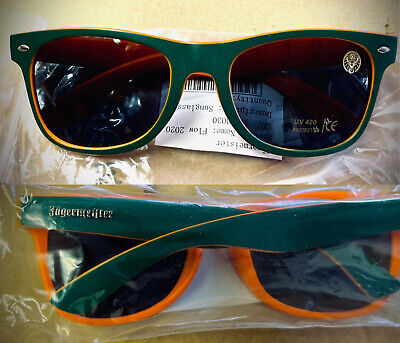 Jagermeister Sunglasses Green, Orange & Black NEW IN WRAPPER German Liqueur Bar