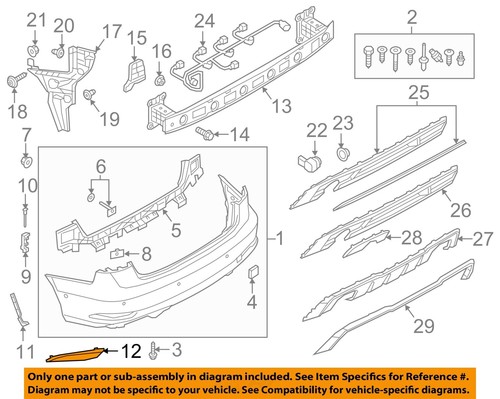 AUDI OEM 17-18 A4-Bumper Trim-Reflector Left 8W0945105D