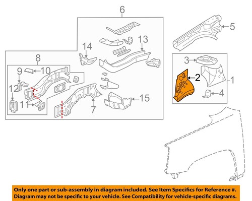 GM OEM 10-17 Equinox Fender Structural Components Rails