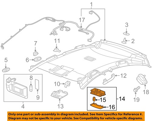 確認用 GM OEM 16-18 Cruze Roof Interior Trim-Dome Lamp Assy