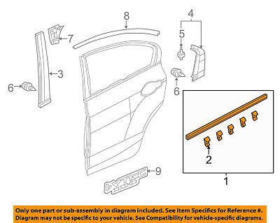 HONDA OEM 12-15 Civic Rear-Window Sweep Belt Felt Molding Right 72910TR0A01