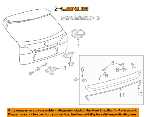 GENUINE LEXUS RX350 LIFTGATE LEXUS EMBLEM 75442-0E020