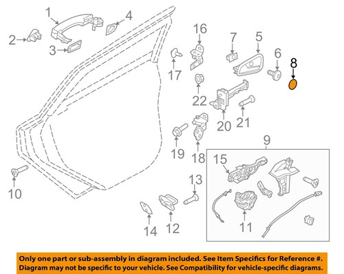 FORD OEM 12-18 Focus Lock -Rear Door-Handle, Inside Cap