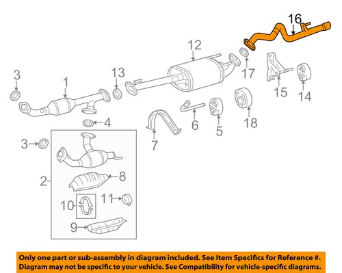 Toyota Oem 07 14 Fj Cruiser 4 0l V6 Exhaust System Tail Pipe