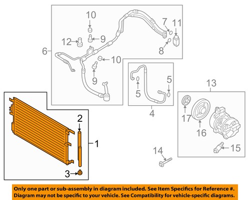 Hyundai OEM 16-17 Tucson Ar Condicionado Condensador 97606D3500