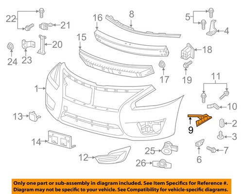 NISSAN OEM 13-15 Altima Front Bumper-Side Retainer Bracket ... NISSAN OEM 13-15 Altima Front Bumper-Side Retainer Bracket ...