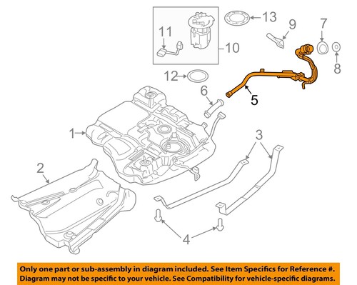 2011-2015 Ford Edge MKX Fuel System Components Filler Pipe