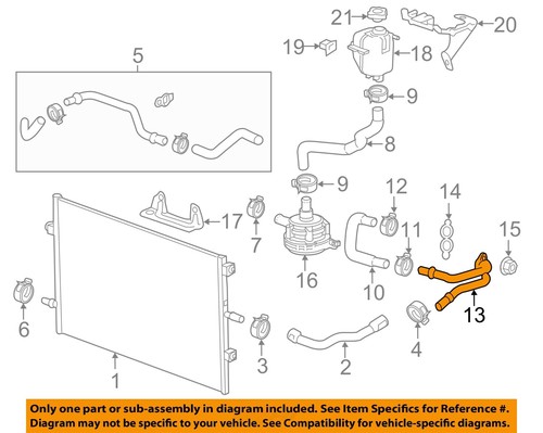 ビンテージ　MALIBU(エミレーター) GM OEM 16-19 Malibu Cooling Radiator Components-Pipe Assy