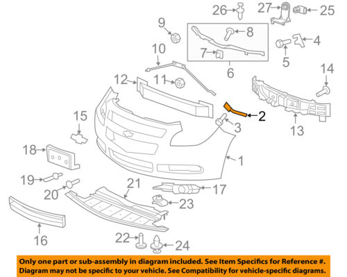 Chevrolet GM OEM Malibu Front Bumper Grille Grill-Retainer Plate Left 25925960