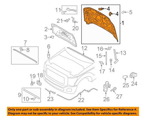 Used Hood fits: 2016 Ford F350SD PICKUP  Grade C