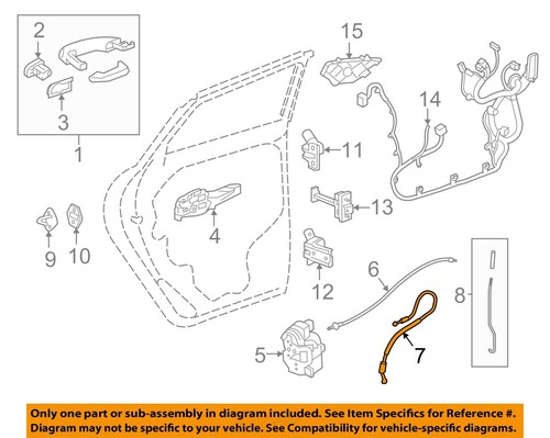 GM OEM 18-24 Equinox Rear Door Lock Hardware-Cable 23122702