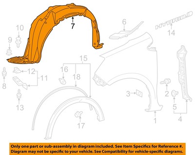 TOYOTA OEM 12-14 Prius C-Fender Liner Left 5387652350 TOYOTA OEM 12-14 Prius C-Fender Liner Left 5387652350