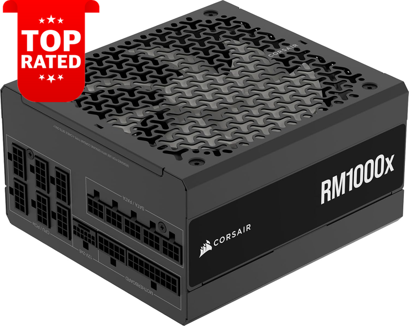 Rm1000X Low-Noise Fully Modular ATX Power Supply ATX 3.1 Pcie 5.1 12V-2X6 Black