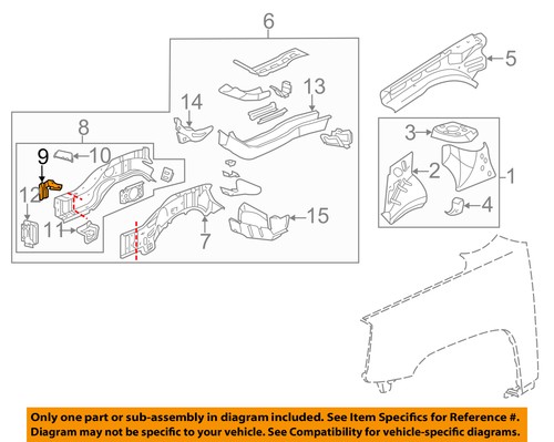 GM OEM Fender-Inner Rail Bracket Left 25792278 | eBay