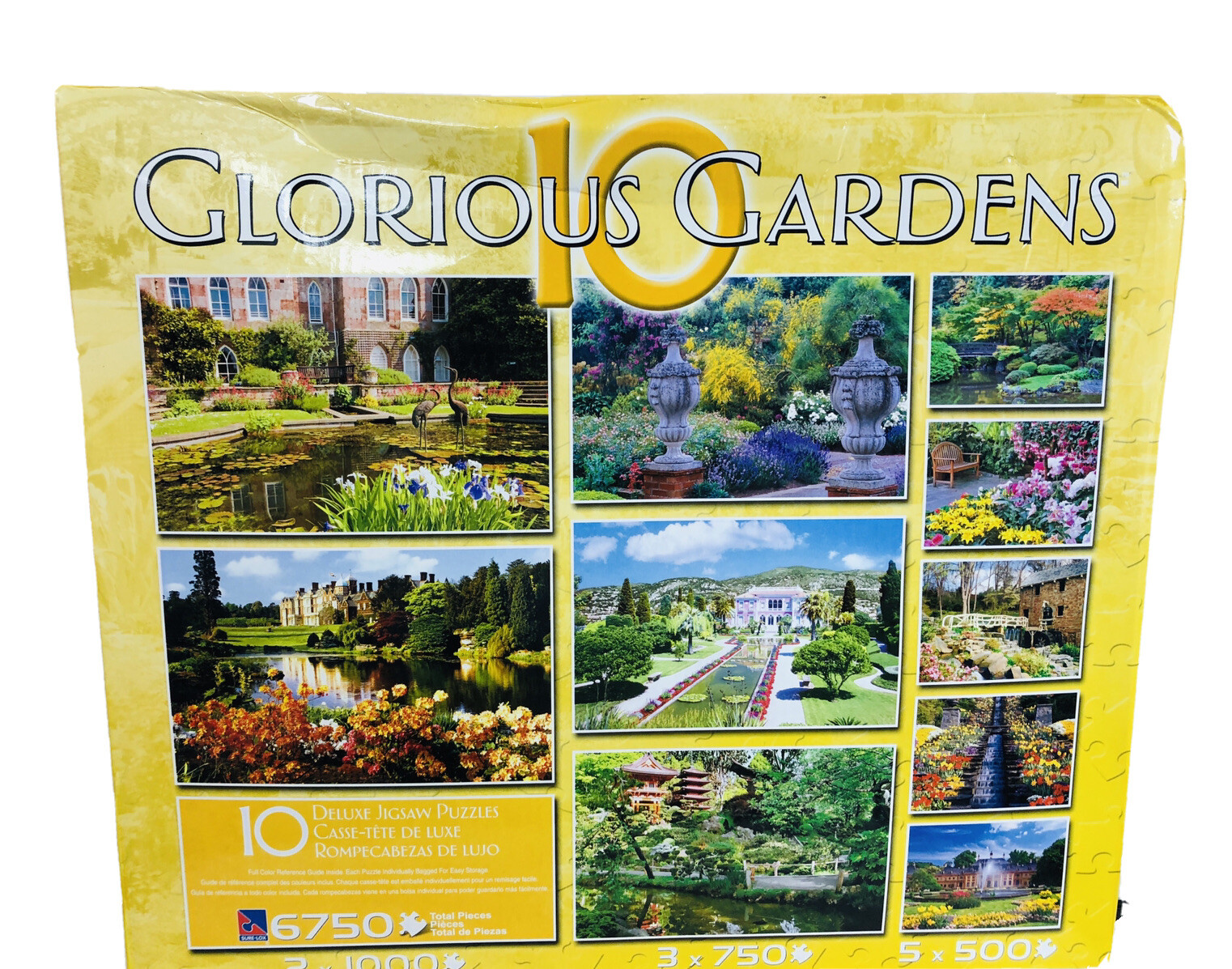 NIB Sure Lox Glorious Gardens 10 Deluxe Jigsaw Puzzles 6750