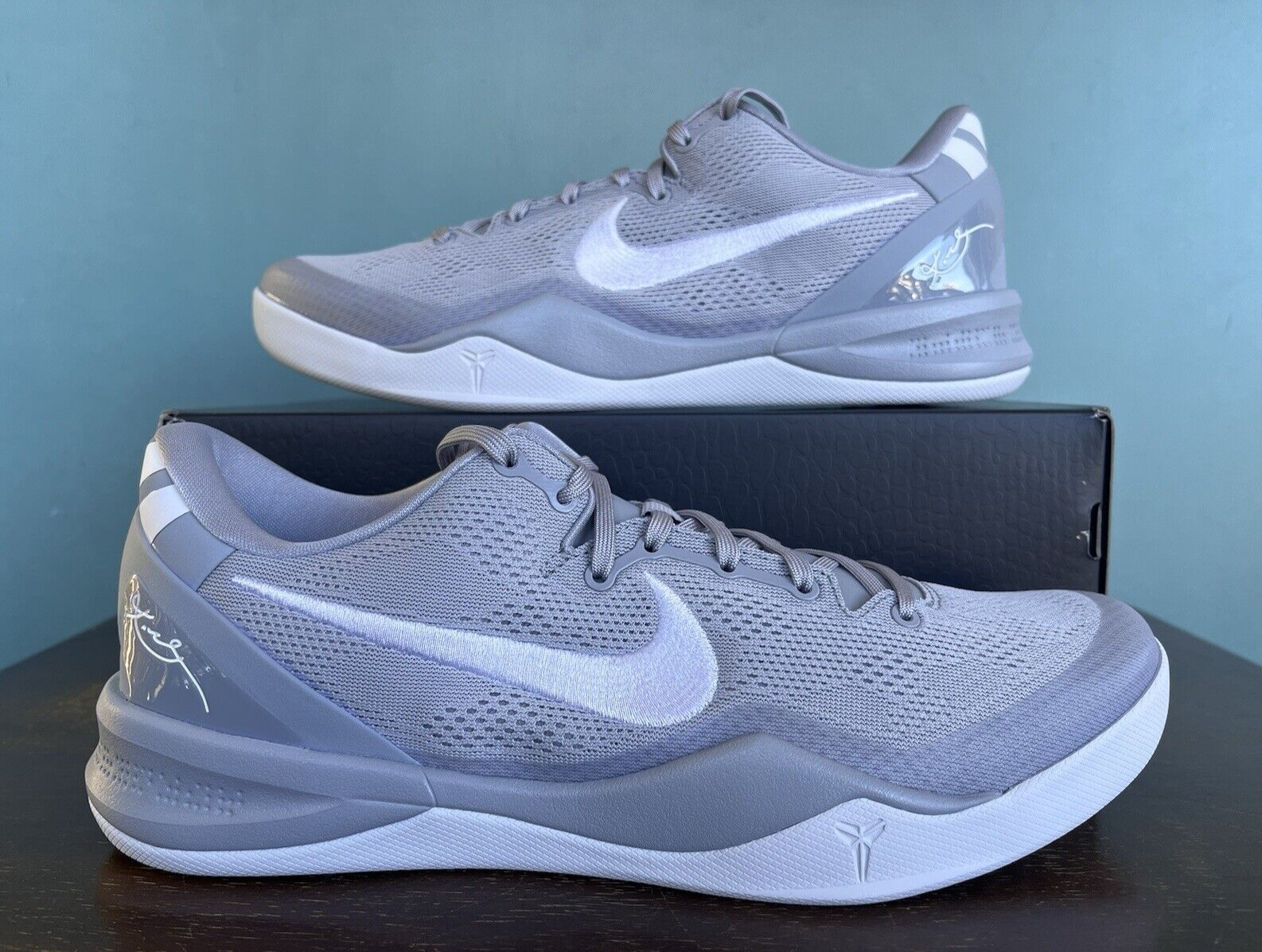 Nike Kobe 8 Protro Wolf Grey Basketball Shoes Men's Size 14