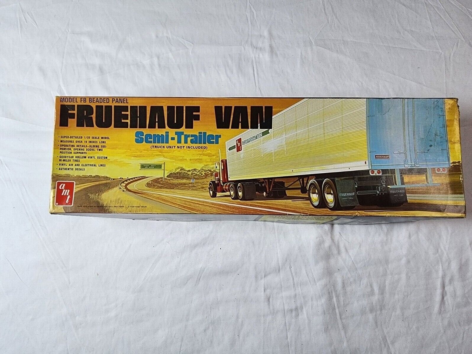 Vintage AMT 1/25 Model FB Beaded Panel Fruehauf Van Semi Vintage AMT 1/25 Model FB Beaded Panel Fruehauf Van Semi