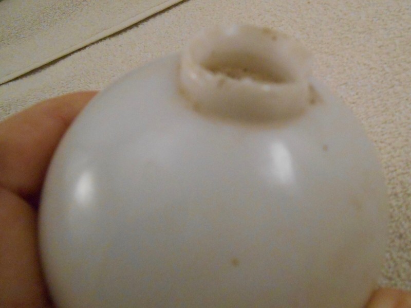 White Milk Glass Lightning Rod Ball  ( Cabin, Home, Barn Decor )