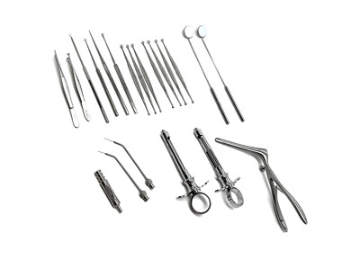Jarit ENT Instrument Set, Curettes, Forceps, Speculum (Lot of 21 Items) - 1/24