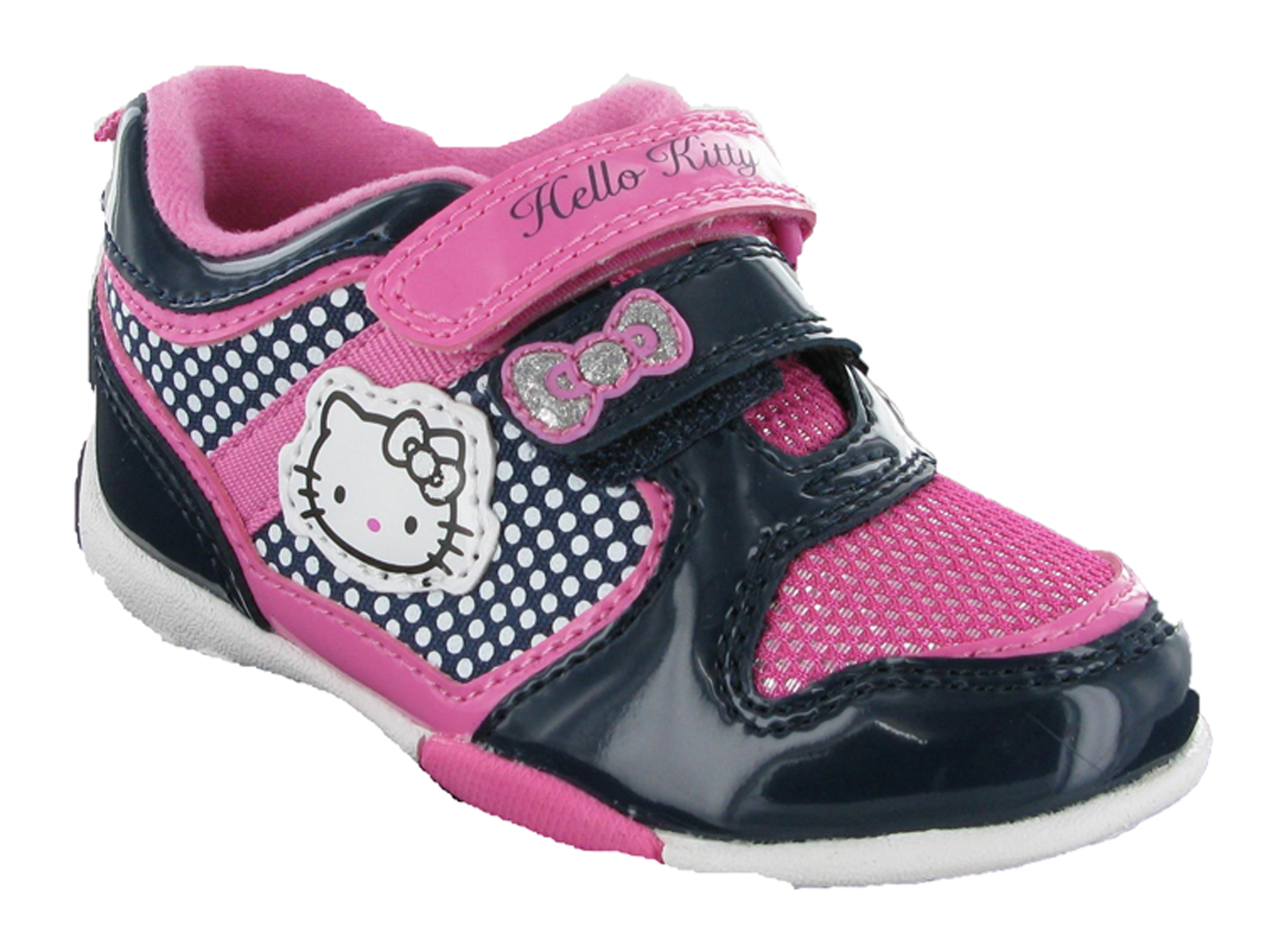 girls navy velcro trainers