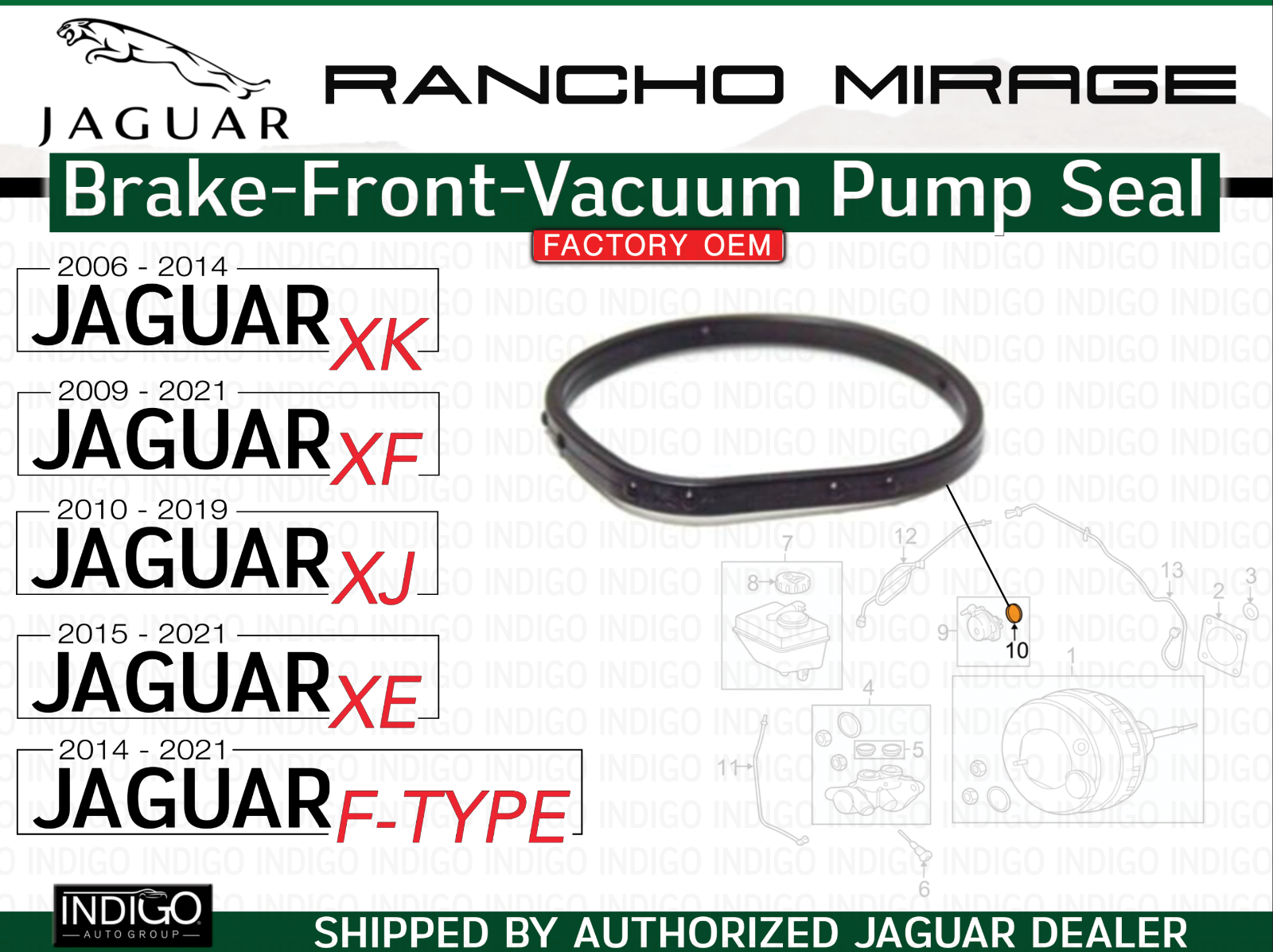 JAGUAR OEM (2010-2018) XJ Brake-Front-Vacuum Pump Seal