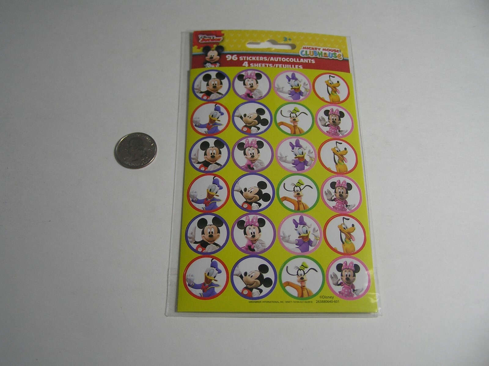 Disney 192 Count (8 sheets) Disney Junior Mickey Mouse Clubhouse Stickers