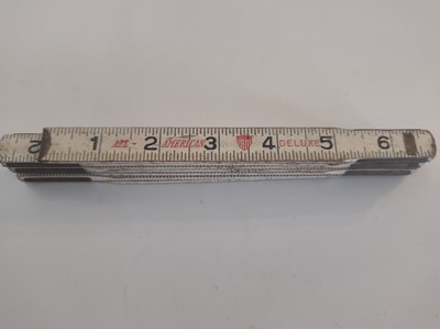 Vintage All American Deluxe Folding Ruler Zig Zag White Made USA