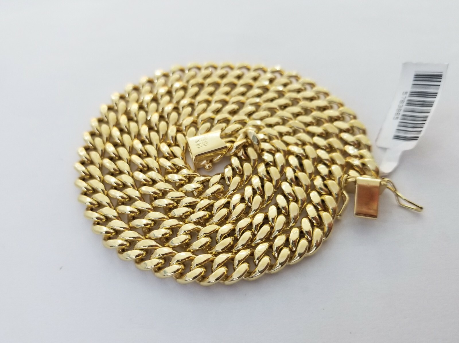 Pre-owned Globalwatches10 Real 14k Gold Miami Cuban Link Necklace Chain 6mm 20" Box Lock In Yellow