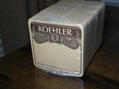 1970's Koehler Beer 100 Coasters by Erie Brewing Co. of Erie, PA ''Good Brewing''