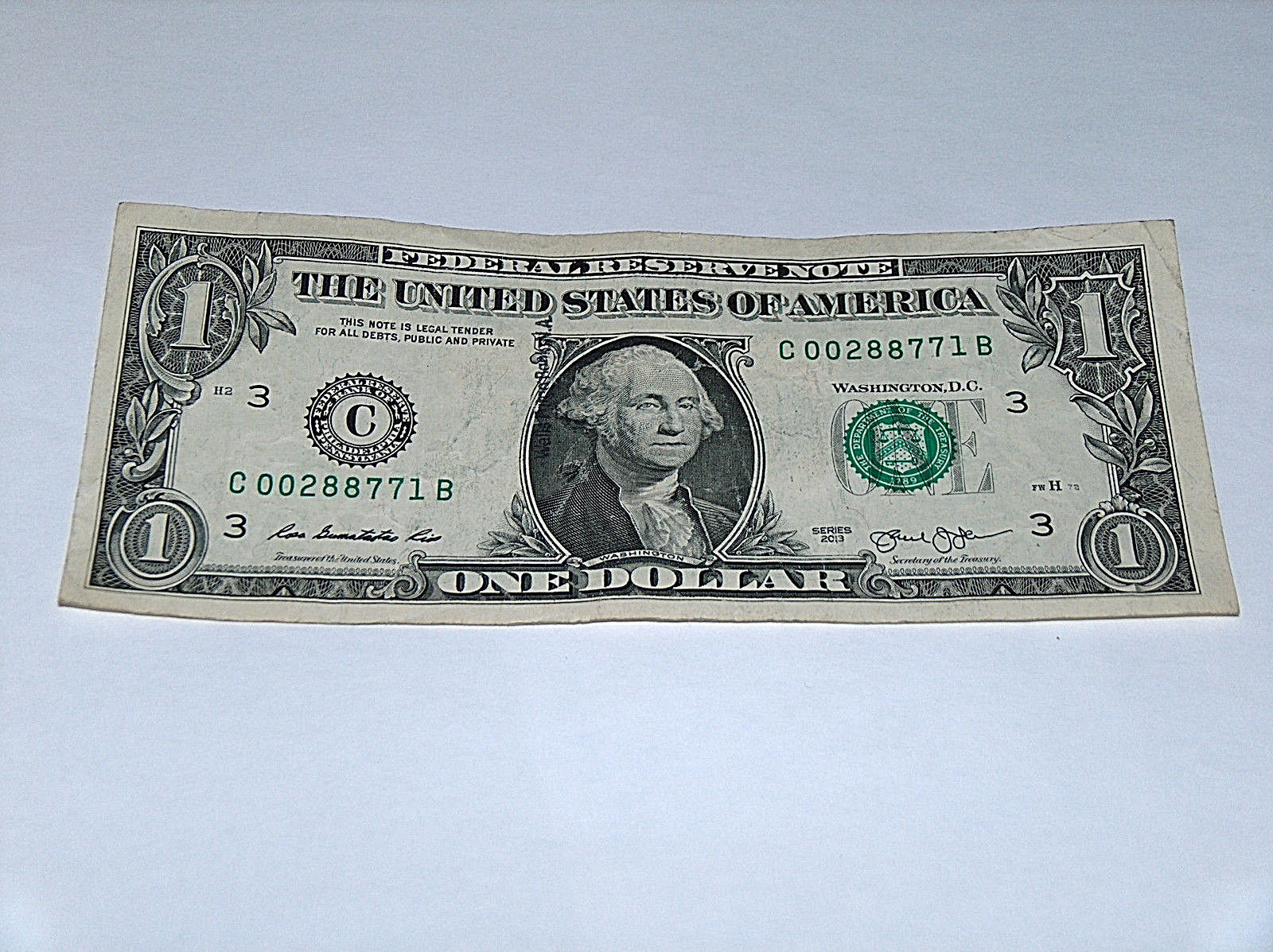 Купюра 1 доллар сша