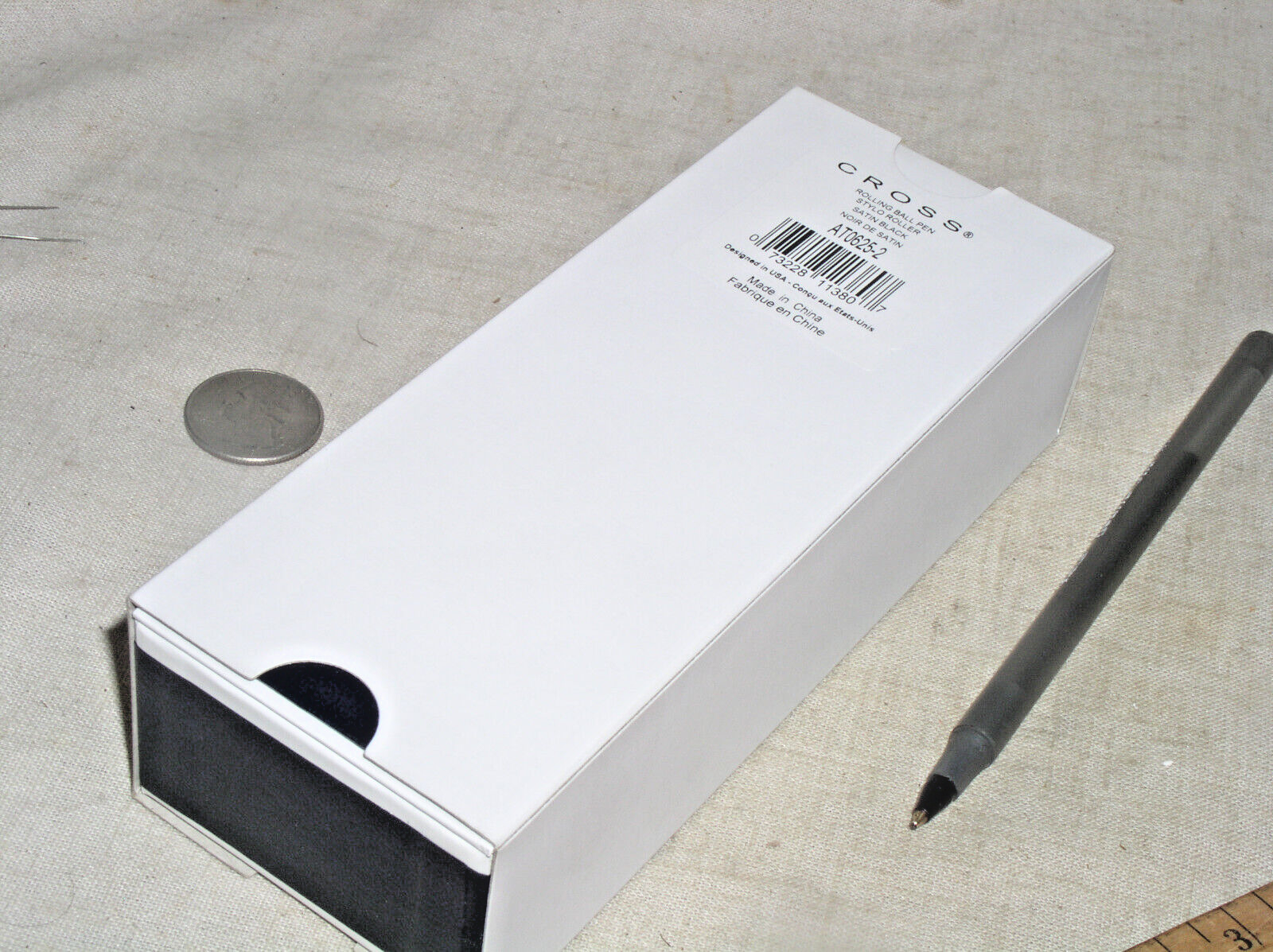 NEW CROSS ROLLING BALL INK PEN STYLO ROLLER SATIN BLACK AT0625-2 ADOBE LOGO USA