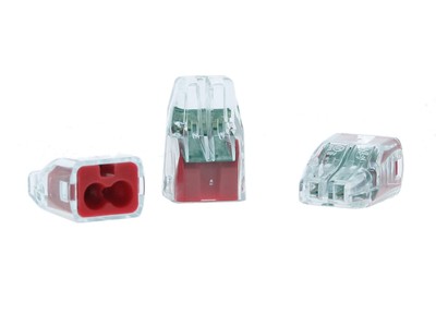 Electrical 30-1032P in-Sure Push-in 2 Port Wire Connector, Red, (100/Bag)