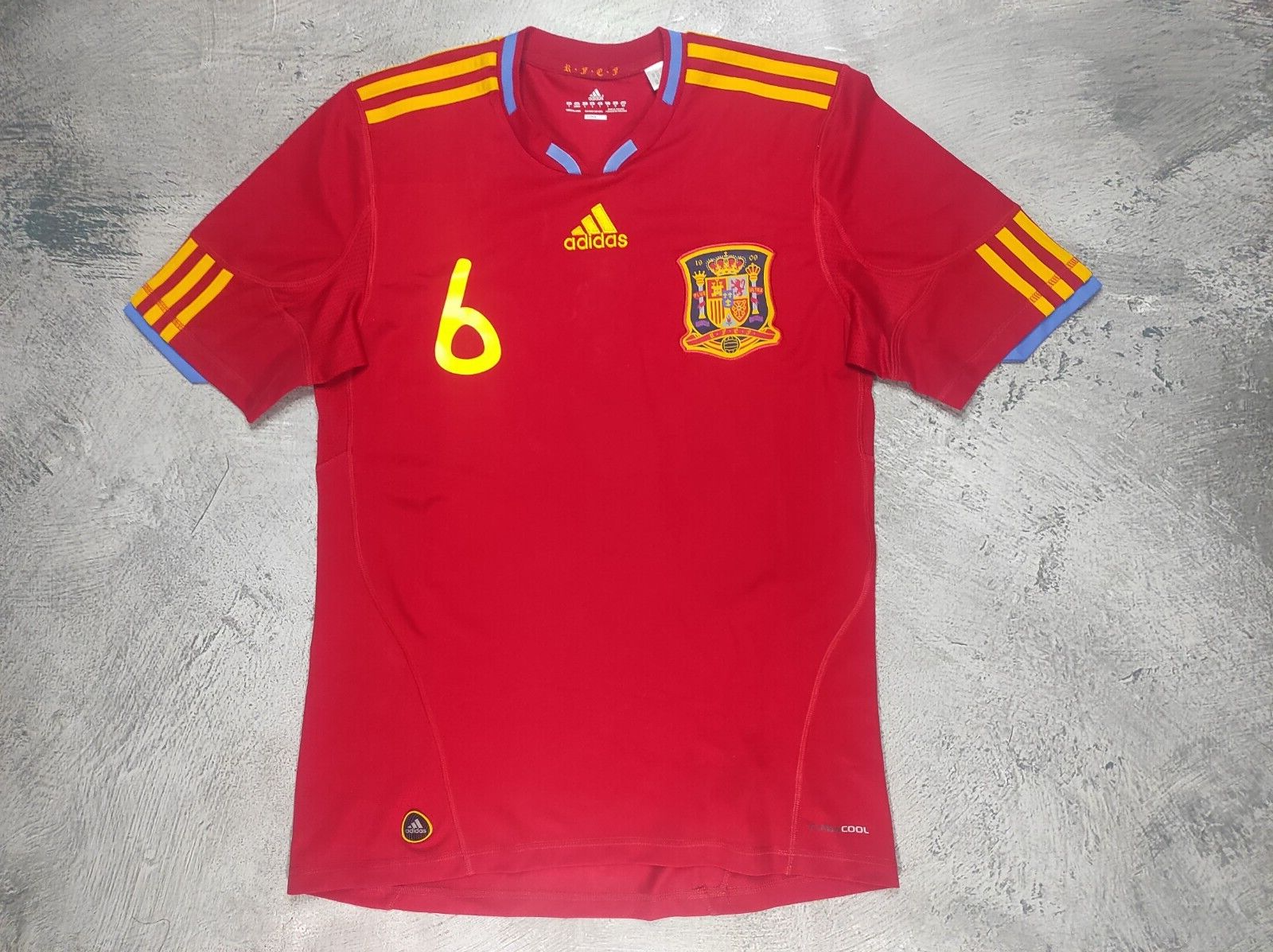 2010 W杯　スペイン代表　ホームユニ　adidas 赤　青170 adidas スペイン代表 2010 ホームレプリカ半袖ジャージー JJ786
