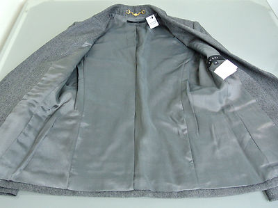 Pre-owned Gucci $1650 Authentic  Wool Jacket Blazer,interlocing Detail,42 270776 In Gray