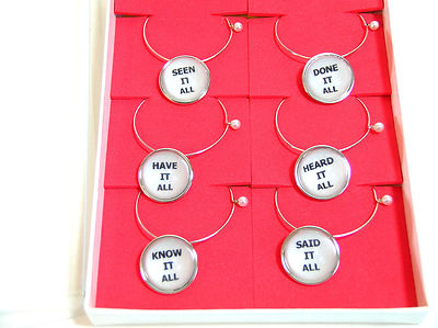 Wine Glass Charms, Drink Markers TBS Studio, NIB, Cheers