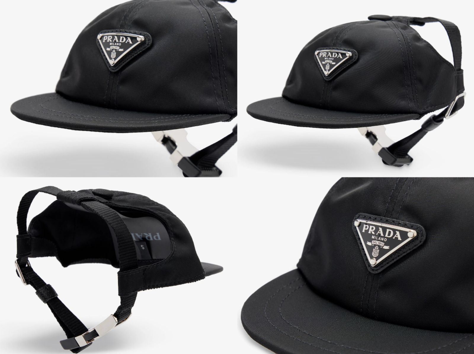PRADA PETS Dog Logo Bucket Baseball Cap Hat Hunde Mutze Hund Rain Taffeta Bnwt S eBay