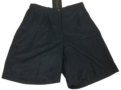 Aureus Women's Khaki Pleated Golf Clothing Shorts Ladies Performance Wear Navy