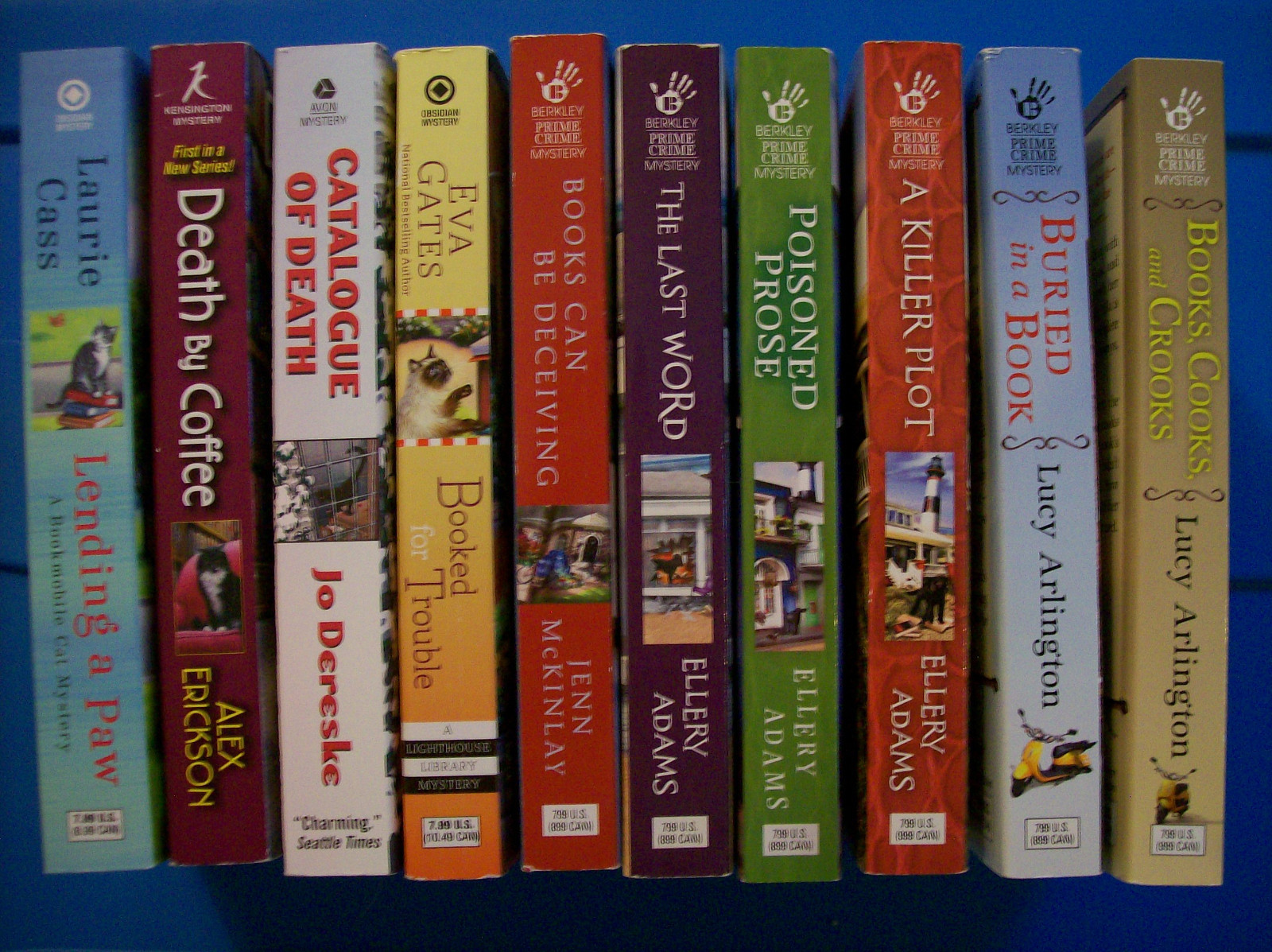 Lot of 10 Cozy Mystery Books Bookstores Adams Arlington Gates McKinley Cass