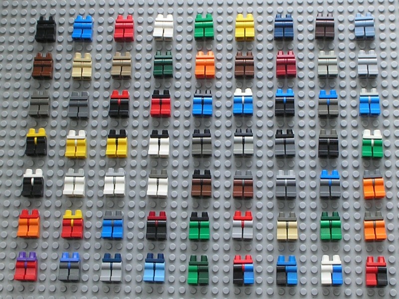 Lego Minifig Hips & Legs Jambes Personnage 970 970c00 Monochrome Choose Color