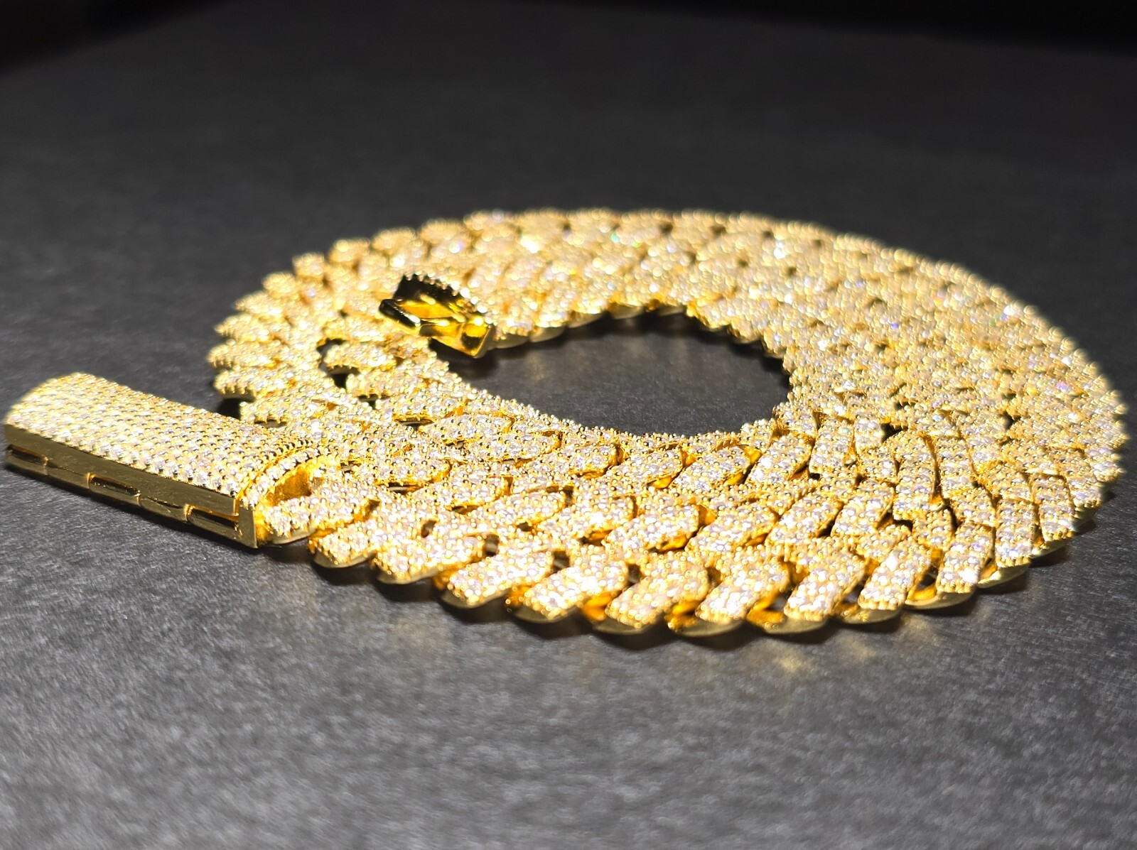 Pre-owned Harlembling 10mm Moissanite Real Miami Cuban Link Chain Iced Hip Hop 925 Silver Necklace 22" In White