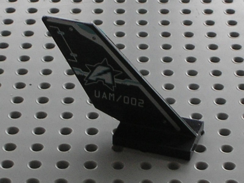 Lego Agents Black Tail W Sticker Both Sides Uam / 002 Ref 6239pb048 / Set 70170 